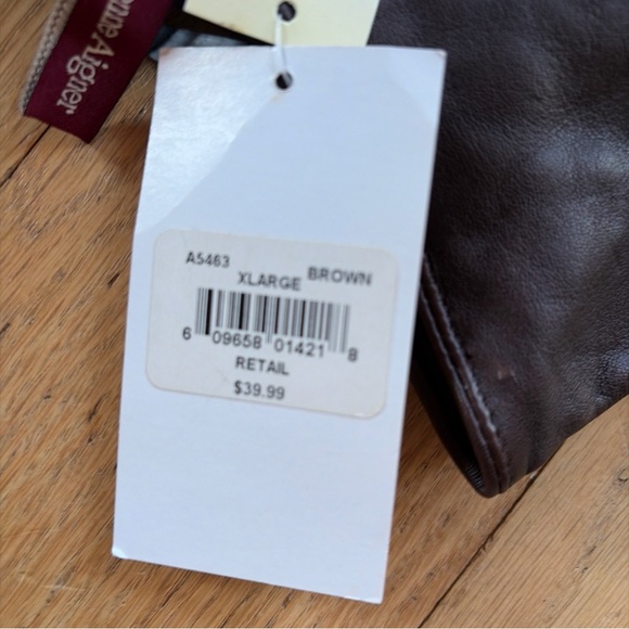 VTG  ETIENNE AIGNER Gloves Womens Leather Cashmere Lined Brown XL NWT nOS - Picture 3 of 7